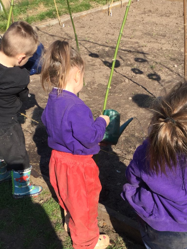 FoleyPAcademy's tweet image. The children loved watering the seeds in forest school. #nurseryfun #forestschoolife