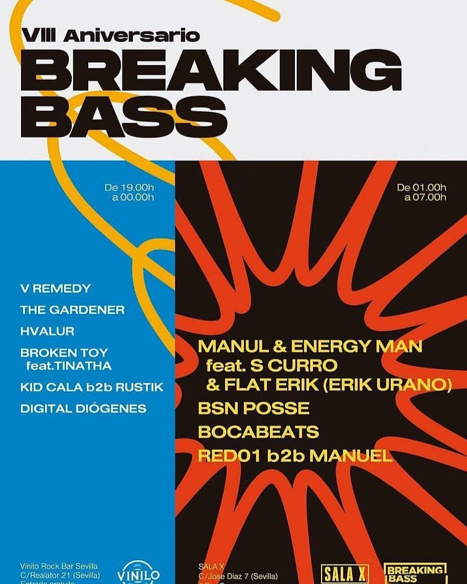 telegramacultur's tweet photo. Doblete de @bsnposse en tierras sevillanas hoy, por la tarde en @caac_sevilla #ElectronicBrunch y por la noche en @SalaXSVQ en el aniversario de @breakingbass_ #bassmusic #uoai https://t.co/r5AxeGlWaI