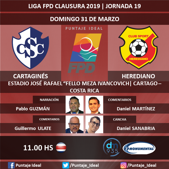 laguiapambolera's tweet photo. ⚽ #LigaFPD 🇨🇷| #Cartaginés vs. #Herediano
🎙 Narración: @pabloguzman
🎙 Comentarios: @danielmartinezo y @Ganulate15
🎙 Cancha: @SanabriaCR
📻 @RadioMonumental
🖥 https://t.co/EQRzy2eblp
🤳 #DM935
Dale RT 🔃 https://t.co/nEhWIvkCZt