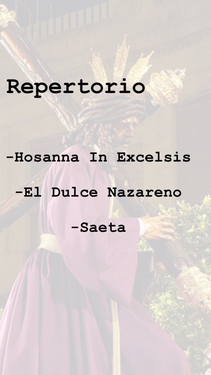 Repertorio que tocará <a href="/BMMonserratALM/">B.M. Ntra. Sra. Montserrat</a> hoy en su concierto en <a href="/CostalerosPoder/">Costaleros del Poder</a>