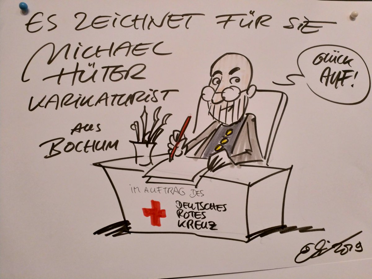 AusbildungmitVR's tweet photo. Die Zeichnungen sind echt der Hammer !
Erzählt was wir.machen und schwubs... in gerade mal 2 Minuten war der #RTW #Simulator fertig.

Michael Hüter – Karikaturist, Cartoonist und Illustrator. Heute im Auftrag des #DRK beim #FWEAT in Münster
#VR @DRK_KV_Herford #digitalengagiert https://t.co/CWVsGBDBCz