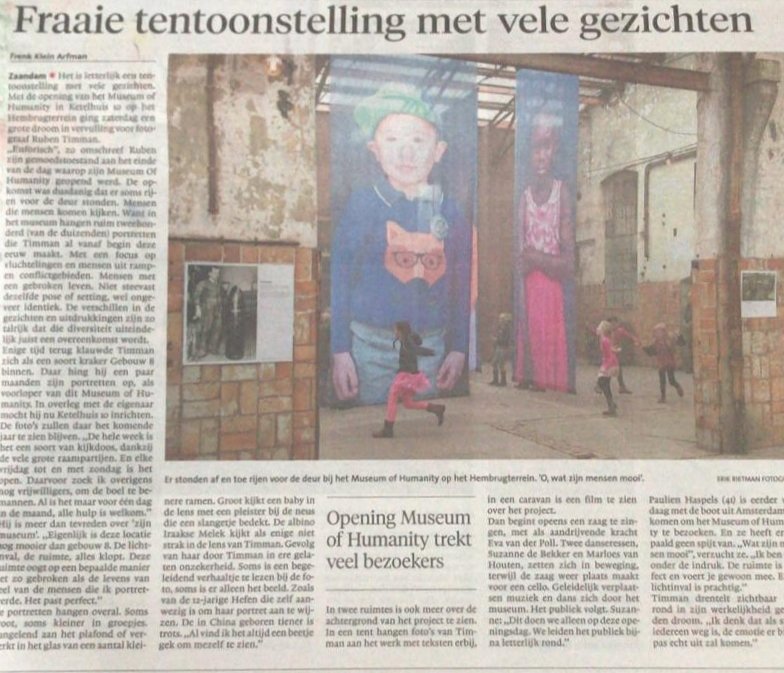 'Fraaie tentoonstelling met vele gezichten' aldus het NoordHollands Dagblad afgelopen week over de grand opening van het museum. Ook vandaag tot 17.00 uur is het museum te bezoeken! #zaanstad #zaandam #weekendtip #hembrug #hembrugterrein #museum #hoop #schoonheid #waardigheid