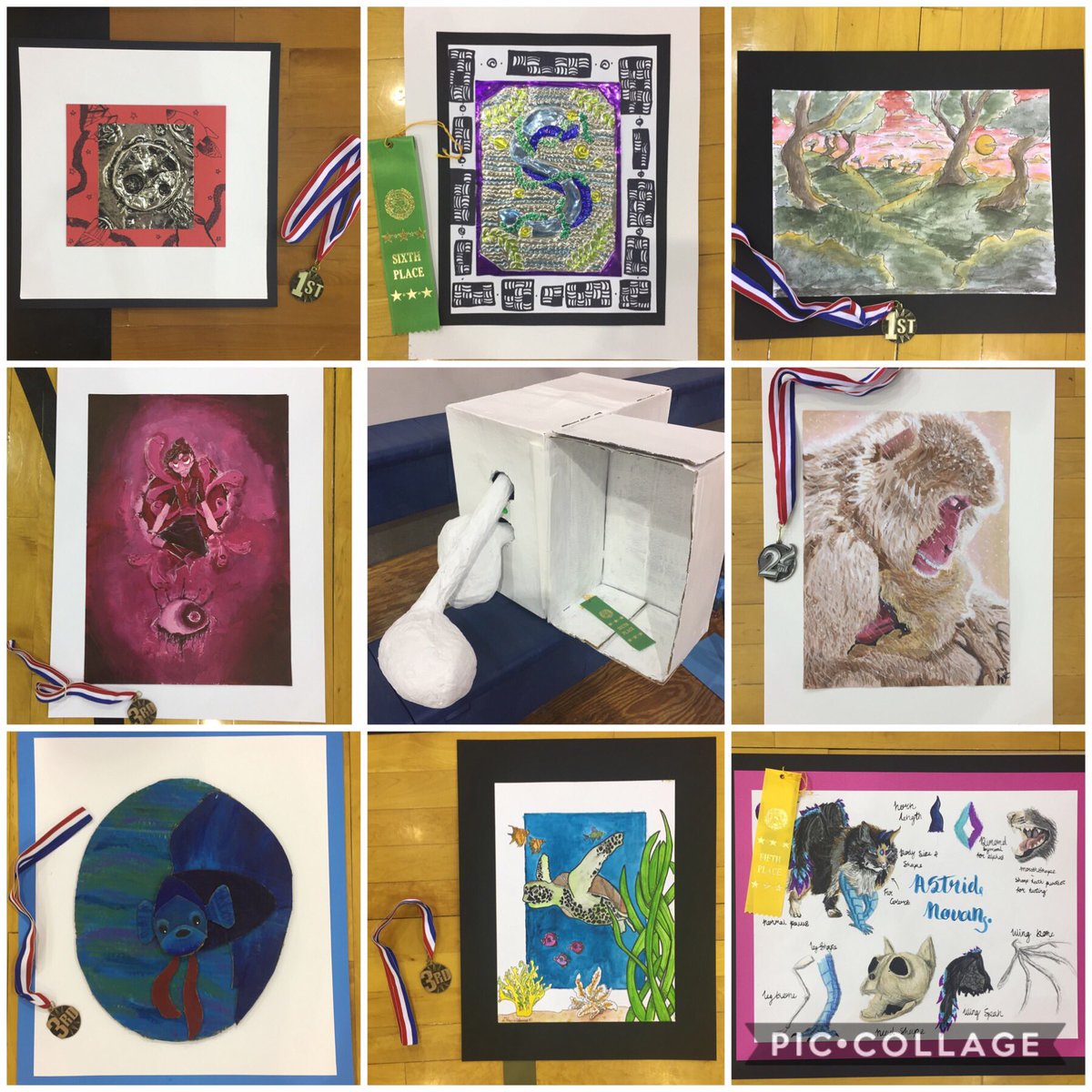 thomaslovesart1's tweet photo. Wow, I’m so happy for mine and Mary Black’s students. Here are our 9 awards! DSMS art students rock! #thomaslovesart1 #wearedsms #artmatters #IamDSISD #middleschoolart https://t.co/xzdAXwn9A2
