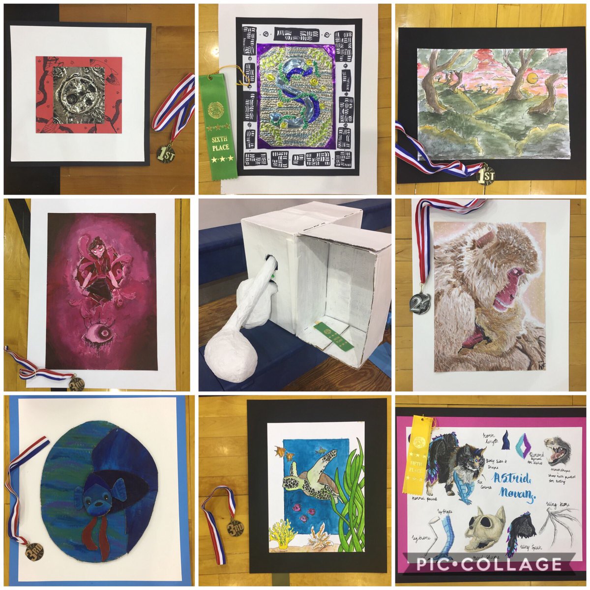 Wow, I’m so happy for mine and Mary Black’s students. Here are our 9 awards! DSMS art students rock! #thomaslovesart1 #wearedsms #artmatters #IamDSISD #middleschoolart