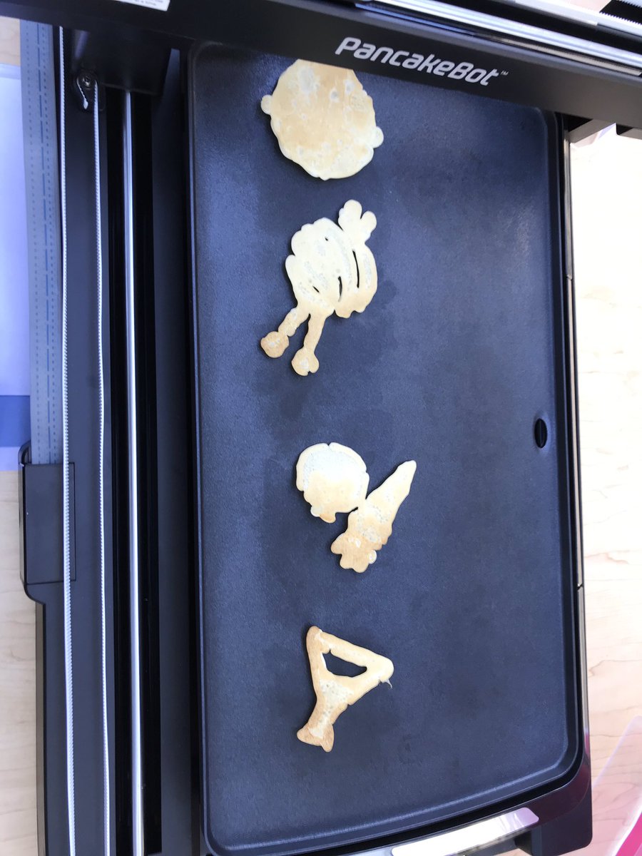 heyasteph's tweet image. If you happen to need a #pancakebot guru, this is Lauren. She’s done more batter and design tests than I can remember. It’s nice when the office smells like pancakes all week long! #makered @MakerEdOrg