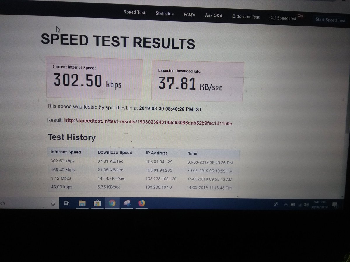 vinaybraval's tweet photo. @GTPL_Hathway  what a speed of 10MBPS @TRAI @VishalBRaval @seoraval @vbwebsol  #broadband #TRAI #10MBPS #fraudGTPL #relaincejio https://t.co/G4TZCcfX05