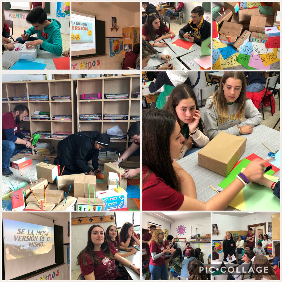 colegioicm's tweet photo. #CT23R #tengounmensajeparati @colegiosMD @QuieroserMD @lainmaculadasjm Taller de Valencia:  “Tu mejor versión” Poco a poco vamos descubriendo el producto final https://t.co/tUjeC2t5Hi