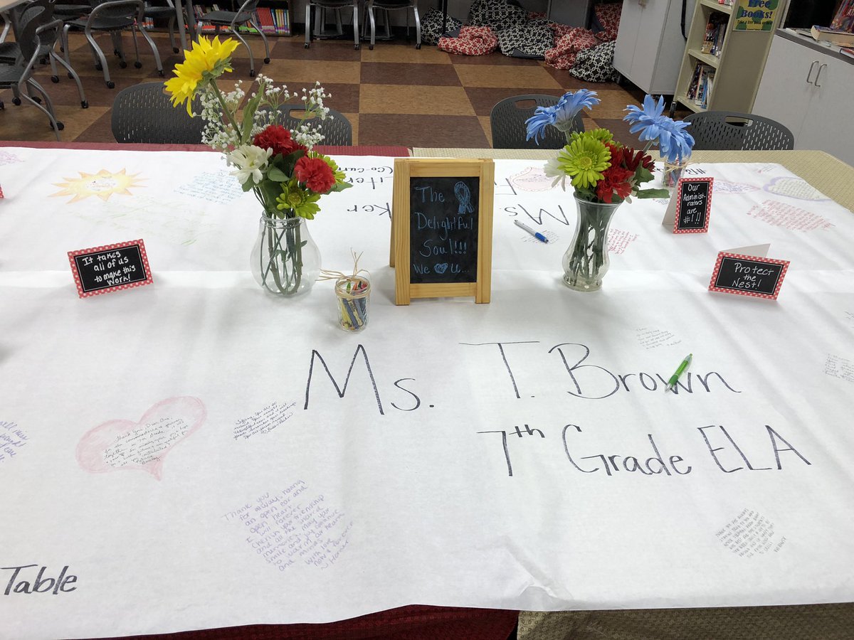 Dr_KJ08's tweet photo. This week, TeamGr8 #PutItOnTheTable We love you Ms. Amaker and Ms. Brown! ❤️ #GoneButNeverForgotten https://t.co/Wt9gQFCpxp