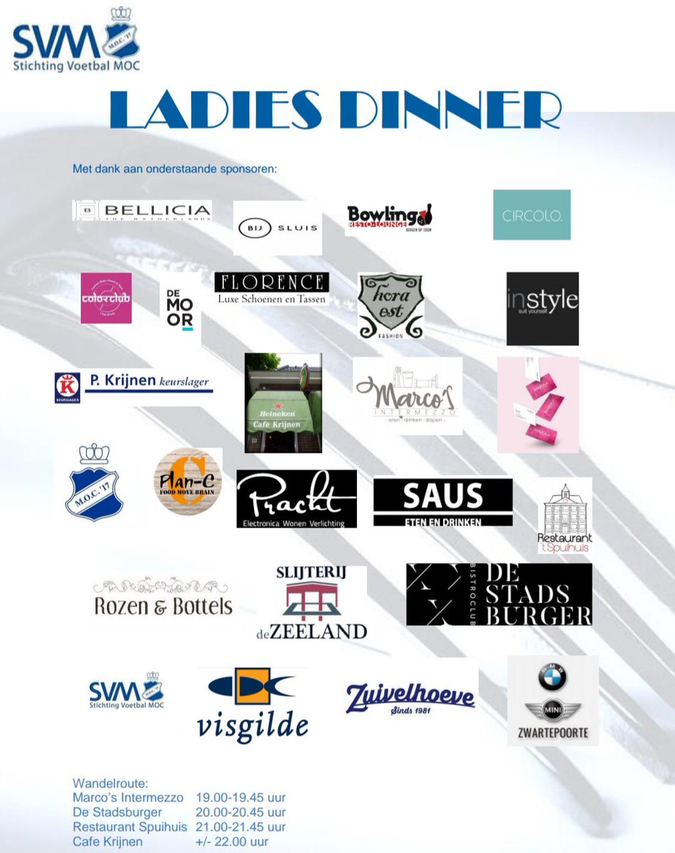 MOC1917's tweet photo. Geweldige MOC Ladies Night Walking diner avond gisteren in Bergen op Zoom. Dank aan onze sponsors en de bezochte restaurants: Intermezzo, Stadsburger en ‘t Spuihuis. En natuurlijk Cafe Krijnen voor de after-party. https://t.co/B7cr3rUDGA