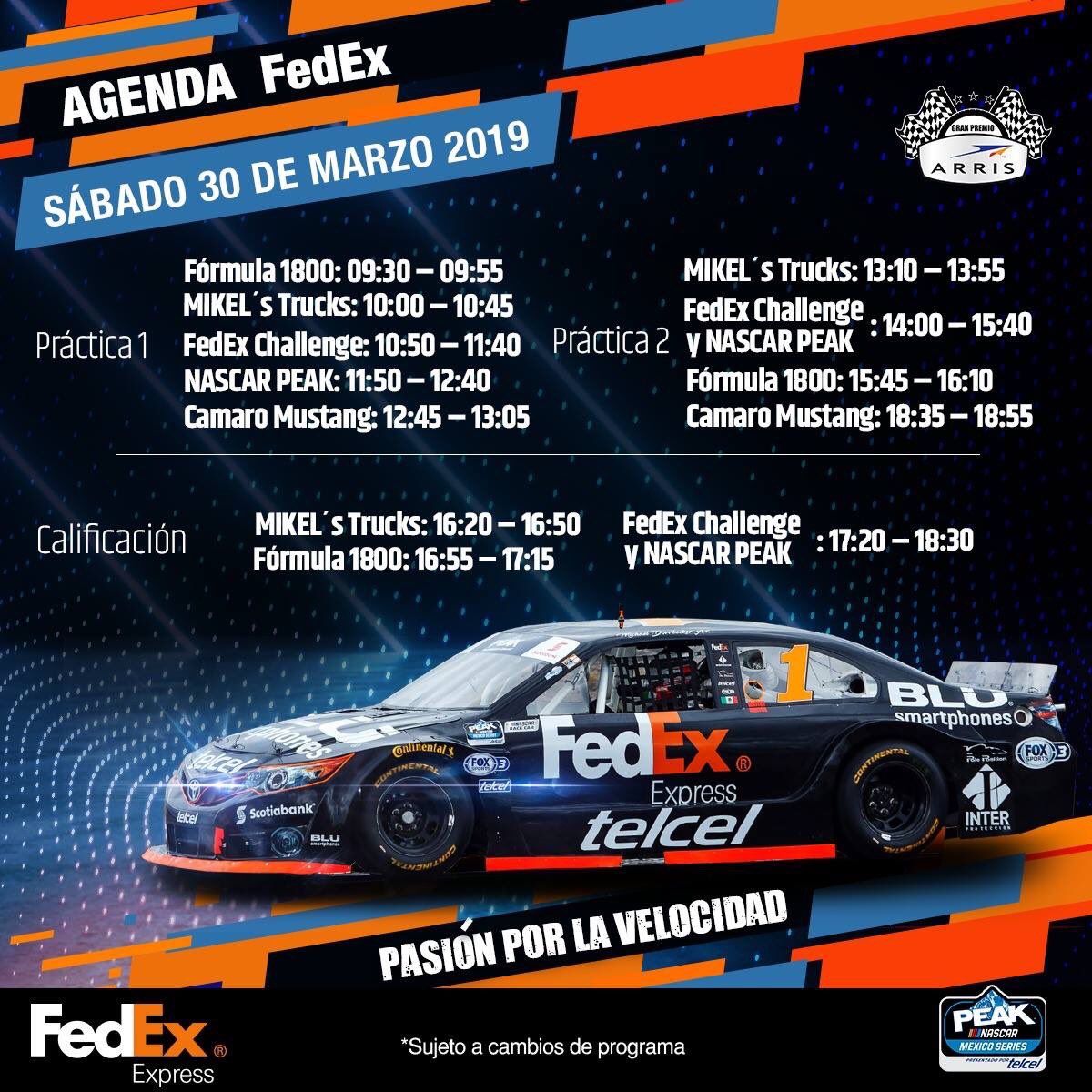 Día de prácticas y calificación en #NASCARPEAKMty 🏁Ya queremos que comience el campeonato! 😎