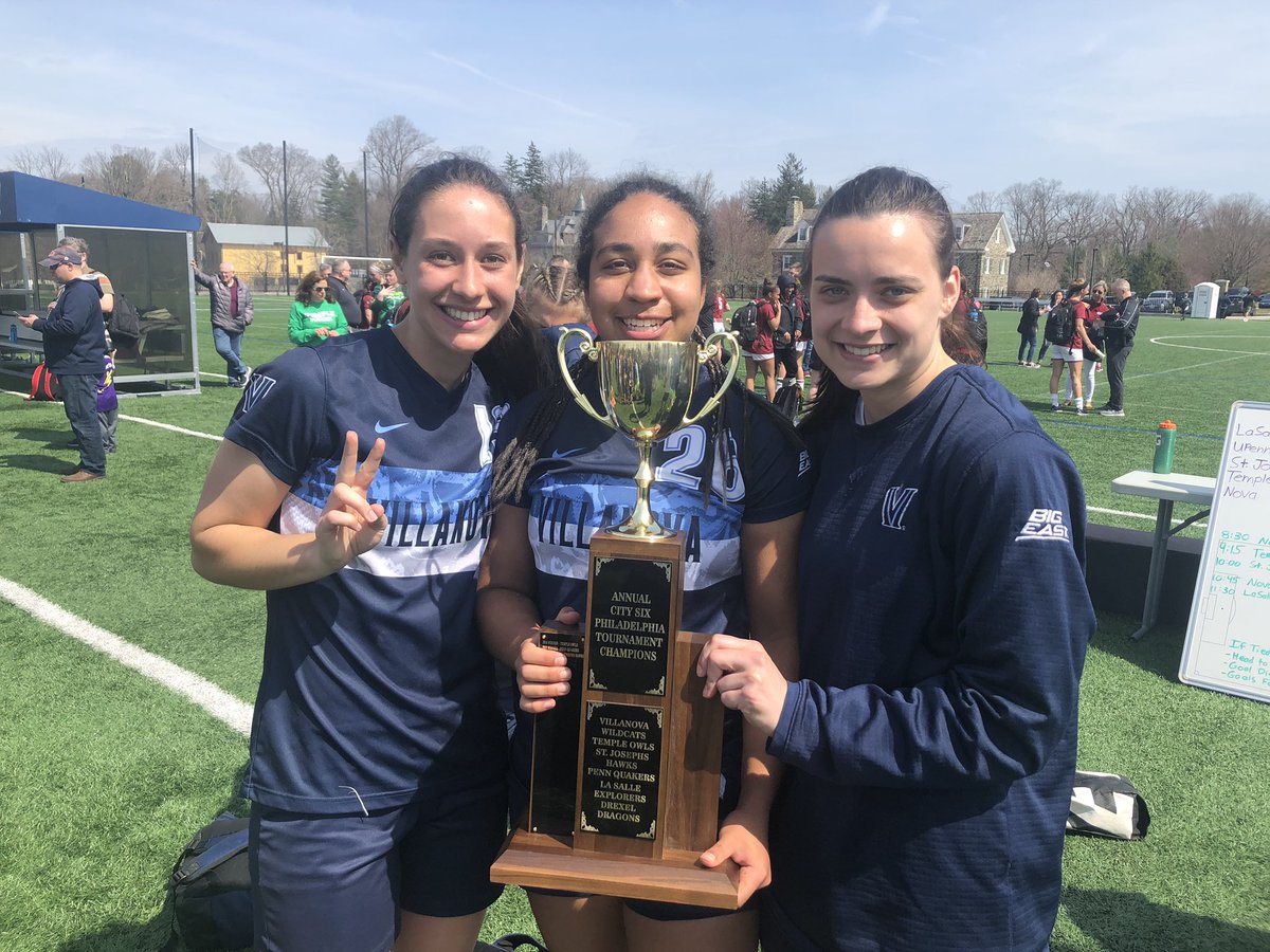NovaWSoccer's tweet photo. Champions! Villanova Women’s Soccer crowned 2019 City Six Winners! @NovaAthletics Thanks to all the schools that’s participated. It was a great event! Lots of great soccer. @SJUHawks_WSoc @LaSalle_WSOC @PennWSoccer @templewsoccer https://t.co/pAgFK3OGdc