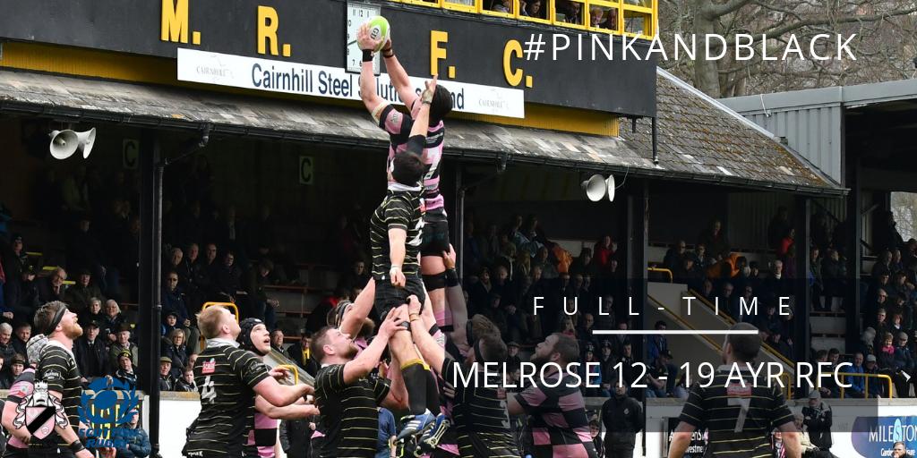FULL-TIME | Ayr are in the Scottish Cup Final!!!!!!

<a href="/MelroseRugby/">Melrose Rugby</a> 12-19 <a href="/OfficialAyrRFC/">Ayr RFC</a> #pinkandblack