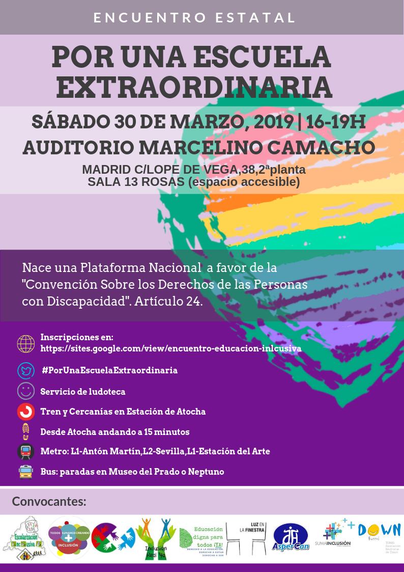 Nuestro portavoz @jsurrea en el Encuentro Estatal de la Plataforma Inclusiva que se está celebrando hoy en el Auditorio Marcelino Camacho de CCOO en Madrid. 

POR UNA ESCUELA EXTRAORDINARIA CON GENTE EXTRAORDINARIA.