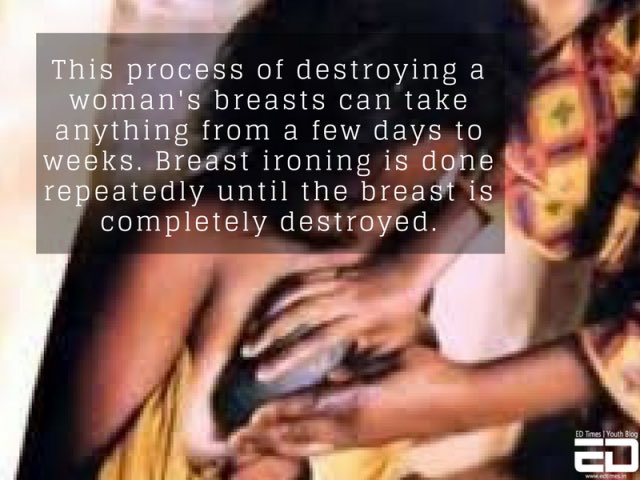 Breast ironing is child abuse. 
youtube.com/watch?v=SEMJNJ…