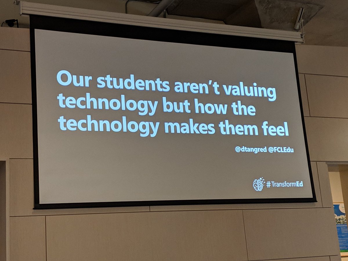 jlay02's tweet photo. Our students aren't valuing
technology but how the
technology makes them feel.
@dtangred @FCLEdu
#TransformEd2030 @MicrosoftEDU #Edtech https://t.co/GOi9LfchWm
