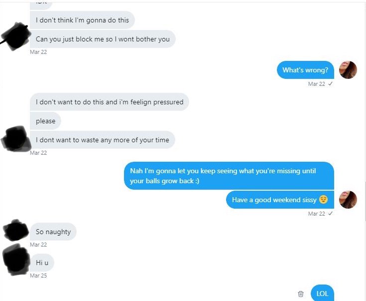 PeachPryncess's tweet photo. This happened earlier in the week, but it's still making me chuckle so I'll share.☺️

Don't test me slut. 
#findom #femdom #sissy @rt_feet https://t.co/w9f2syd5HT