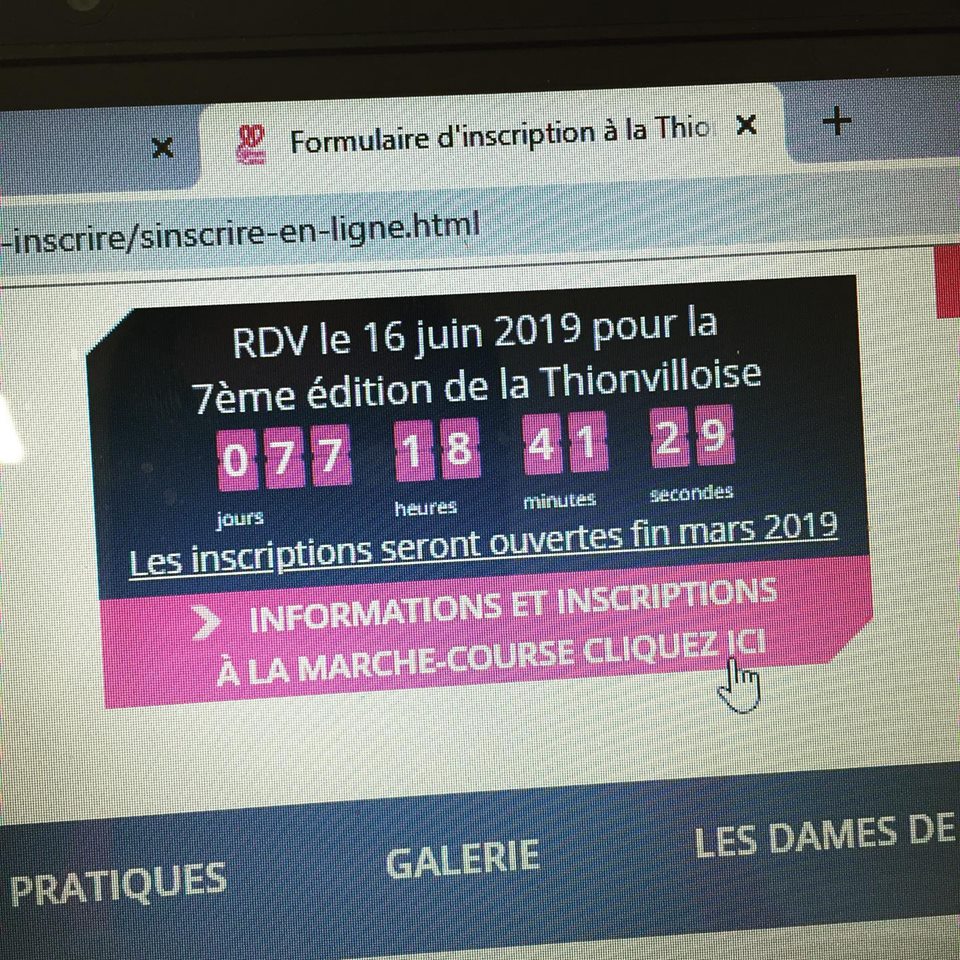 DAMESDECOEUR's tweet photo. Et c’est partiiiiii ! #thionvilloise #2019 #ensemble #cancer #damesdecoeur #thionville #lathionvilloise #inscription https://t.co/KXjCTxeuGQ