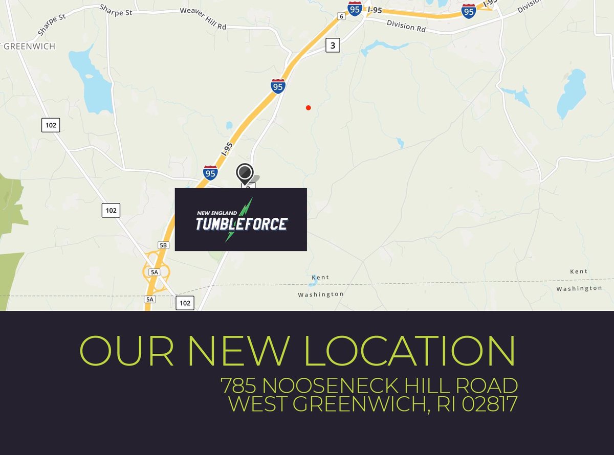 NETumbleForce's tweet image. Here it is, our new location. This summer we will be moving to West Greenwich! This location is just minutes from the Exeter/West Greenwich High School, the Coventry border and interstate 95. More details about this new space coming tomorrow. #netf #allstarcheerleading