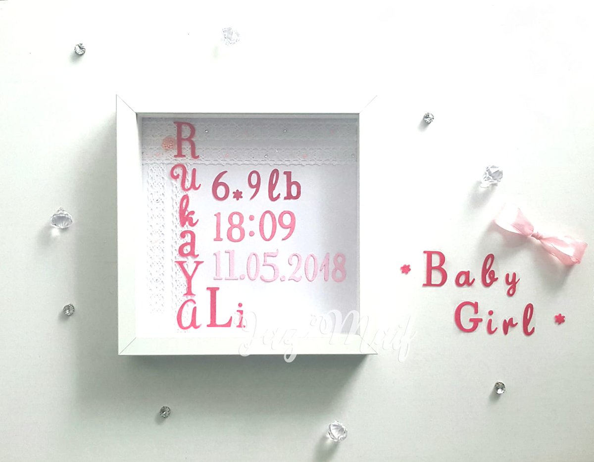 JazMaif's tweet image. 🌟 New Born Frame
• Name, weight time &amp;amp; date
• 23 cm x 23cm (9" x 9") White Shadow Frame
#frames #shadowframes #gifts #presents #cute #personalised #simple #flowers #touching #personal #personalised #pink #white #sparkle #eidgiftideas #eid #letter #Name #weight #date
@JazMaif