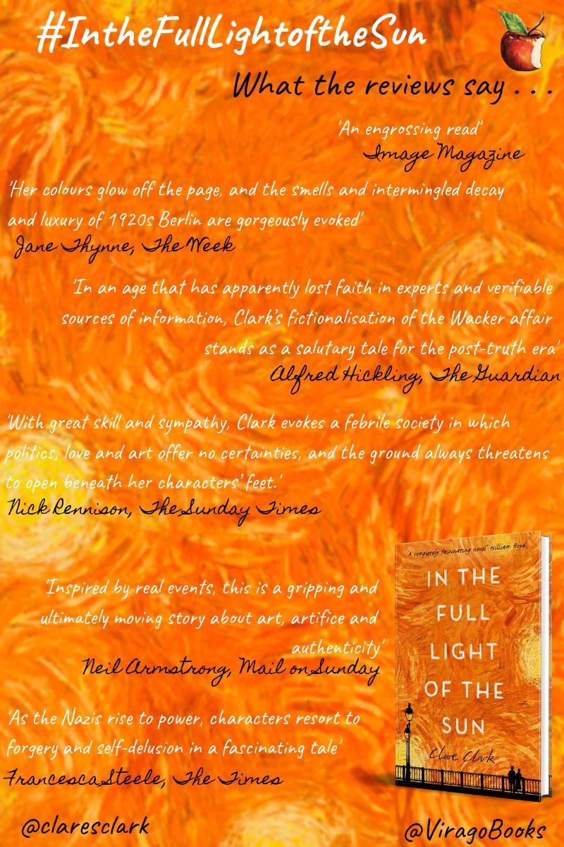 ViragoBooks's tweet photo. To celebrate #VanGogh's birthday today, we'll be appreciating his work and re-reading #IntheFullLightoftheSun by @claresclark. Here are just a few brilliant things the press have said https://t.co/5D3k8P9aGK
