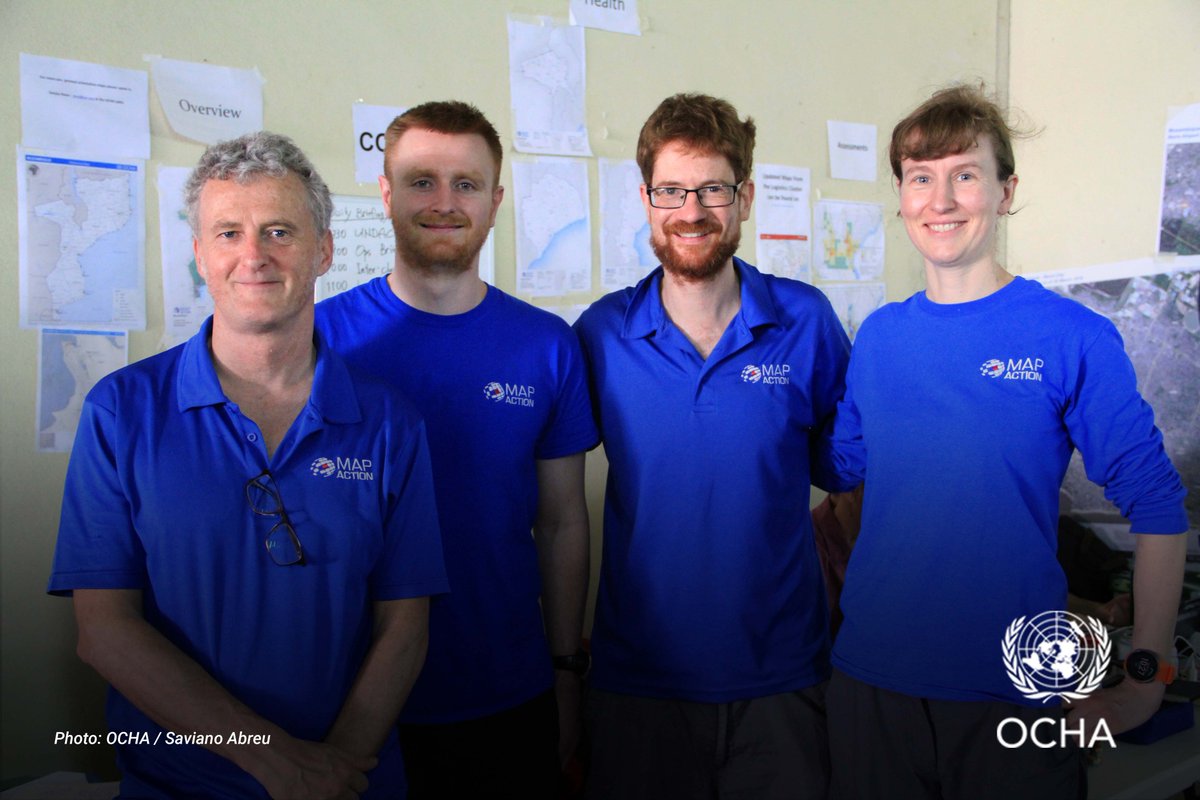 UNOCHA_ROSEA's tweet photo. Today we sadly said bye to our colleagues @wearetri &amp; @kathrinren1 from @mapaction. Luckily Andreas &amp; Chris will still be with us. 
This fantastic group of volunteers has been key in helping coordinate #Mozambique #CycloneIdai’s response and getting aid to where it is needed most https://t.co/oZHRpEwieE