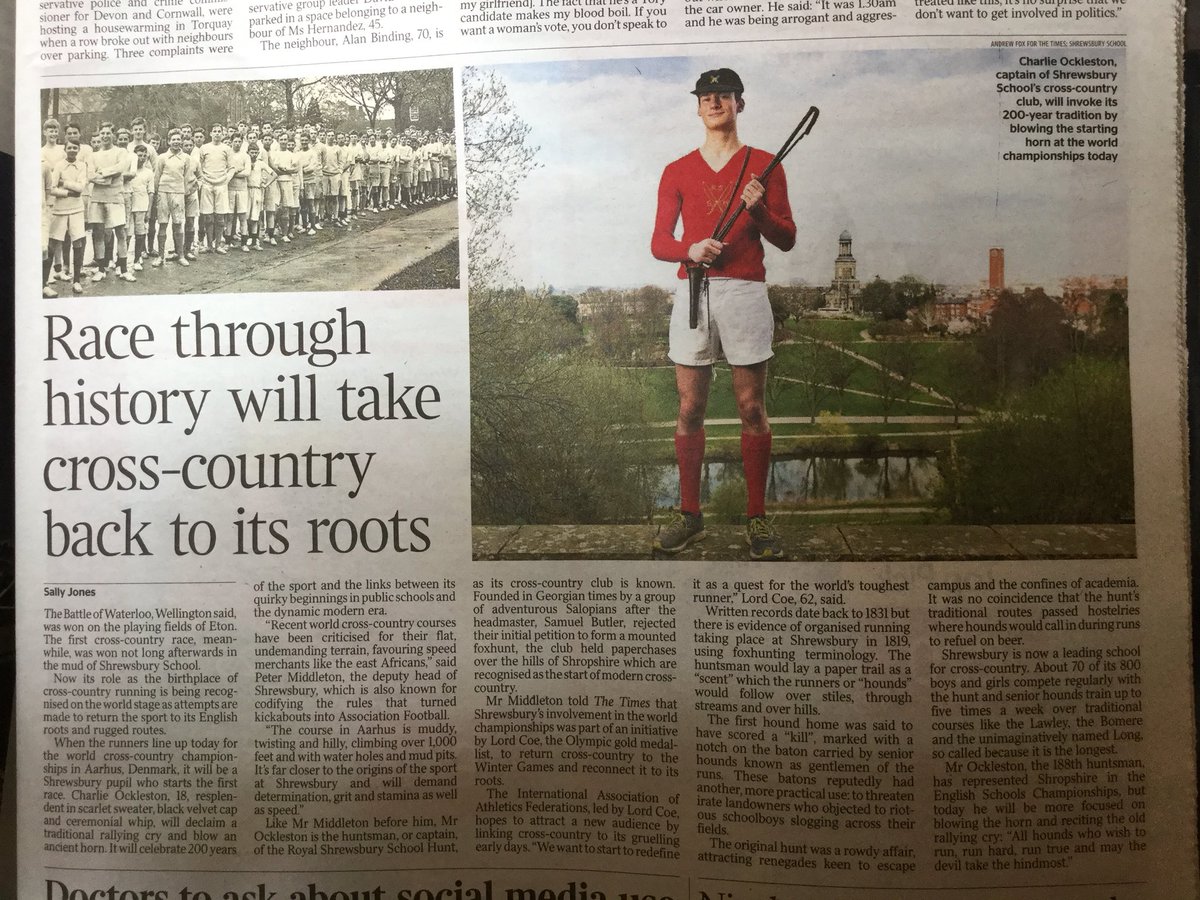 Interesting article in today’s Times about @ShrewsSchool and the tradition of cross country running.