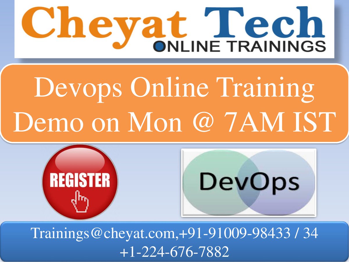 Cheyat_Tech's tweet image. Devops Online Training Batch Starts from Monday @ 7:00 AM IST

Course Content : cheyat.com/devops-online-…

For more info contact us : Trainings@cheyat.com
India : +91-9100998433 / 34 (Whatzapp) 
USA : +1-224-676-9882 

#DevopsOnlineTraining #CheyatTechnologies