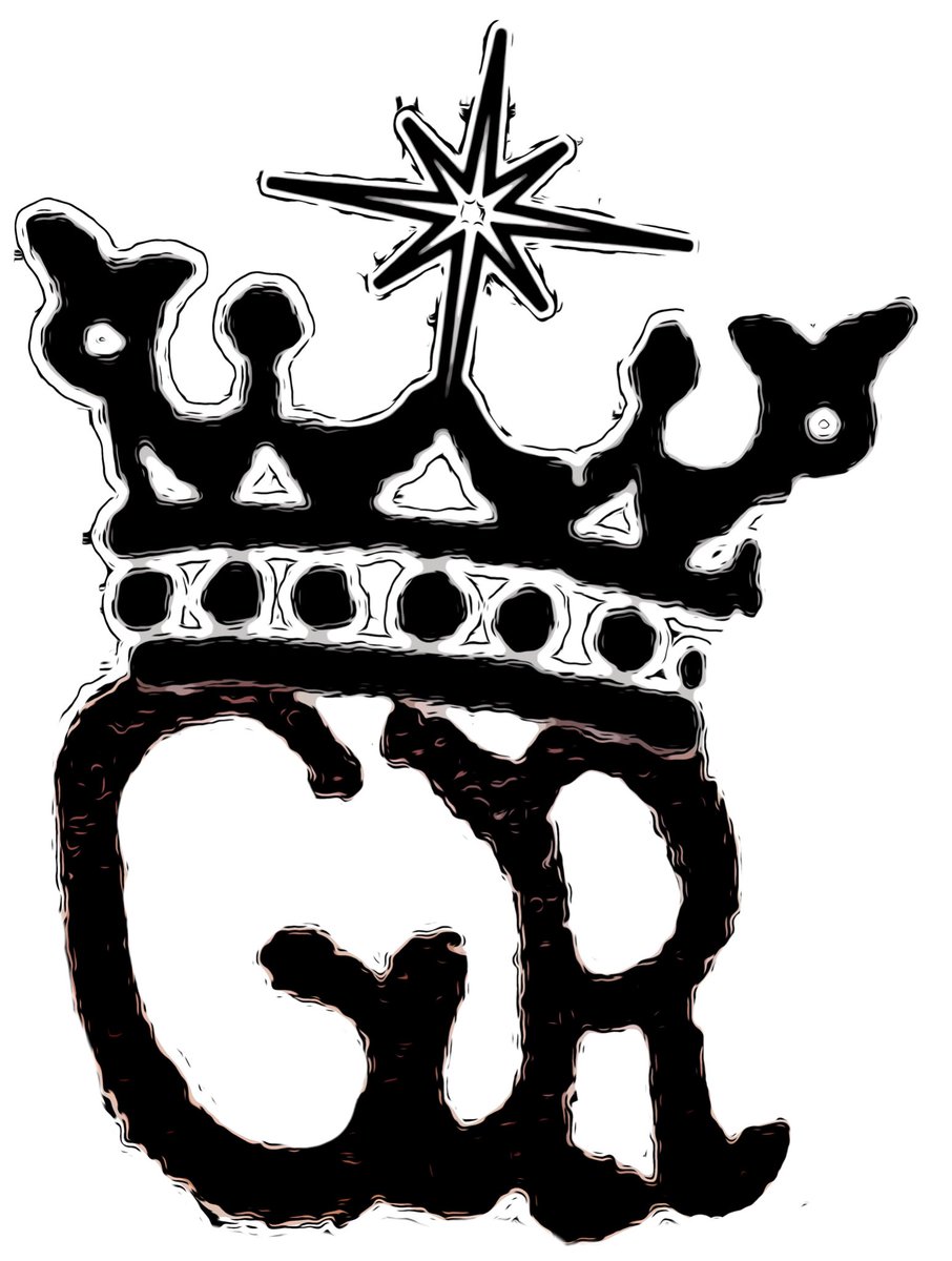frjims2students's tweet photo. Lino, obviously your tattoo artist would render it better and not make it lopsided, but here is an idea to incorporate all three things you want. The GR, Marian crown, and Bethlehem star.

@linorulli @catholicguyshow @FatherJimChern @JillRulli https://t.co/jFtfq6u6eI