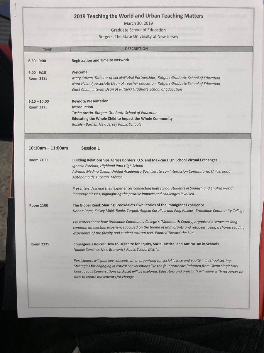 josuefalaise's tweet photo. So excited to hear @24principal keynote for the first time this morning at #RUUrbanTeachingMatters conference. Also had to come out in @RutgersGSE gear! https://t.co/Jc1DoquAtm