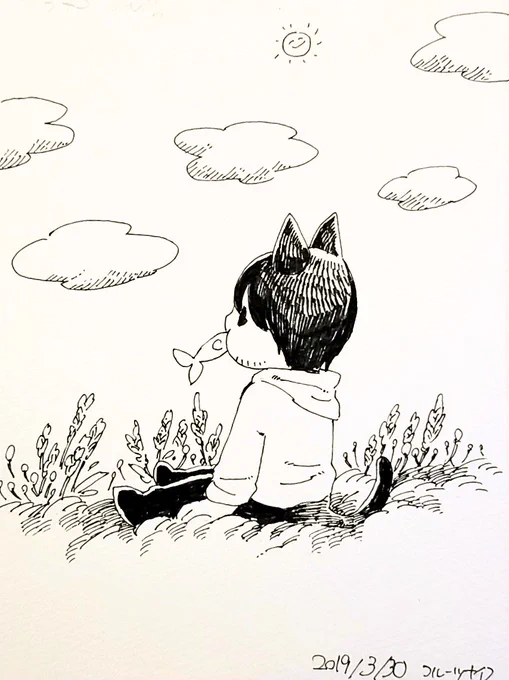 今日描いたスケブのねこひろみちゅと清本さんに贈ったハピバ降風。あと二枚描いたけど撮り忘れた…。 