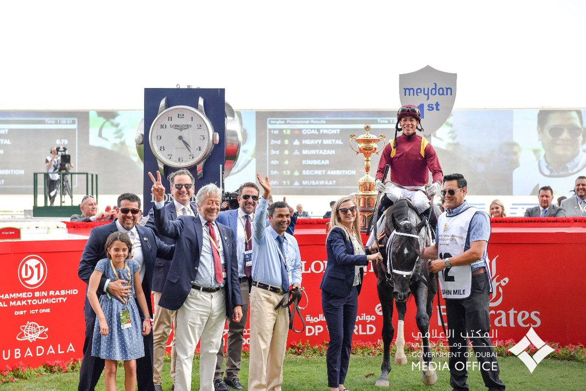 rebelsart's tweet photo. Coal Front wins the Godolphin Mile (G2) at @MeydanRacing!
Jockey Jose Ortiz @jose93_ortiz
Trainer Todd Pletcher @MaggieSweetTAP
Assistant Amelia Green @Ameliajgreen #DWC19 #DubaiWorldCup #DubaiWorldCup2019 #DWC #DWCnotes #CoalFront 🏇🏆🇺🇸 https://t.co/nJeSdieMkf