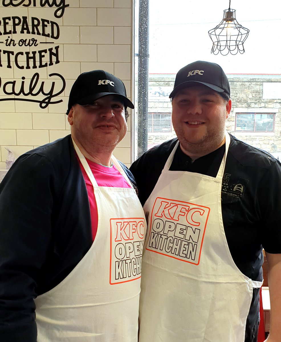 alec_jimmi5's tweet photo. @KFC_UKI Crew at Burnley DT branch was fab. Enjoyed the experience and loved making our burgers. Its eye opening what goes on making the tasty chicken we all know and love. I also love that the crew got rewarded, praised in front of us and was given Easter eggs. #kfcopenkitchen https://t.co/wsYC9YeljW