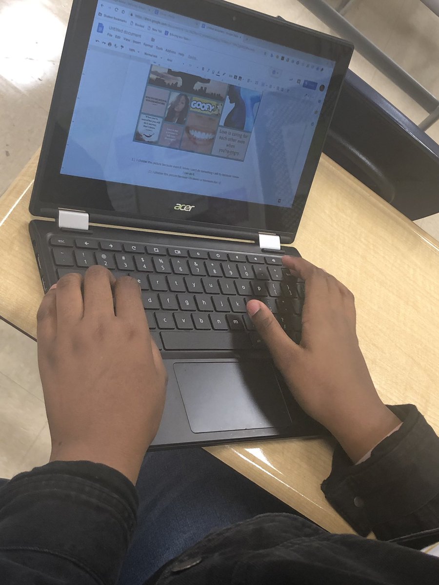 techsavvyjones's tweet photo. This week, class was all about identity. Students were asked how different people see them and how they see themselves. They made digital a collage using https://t.co/VGkW0S5h46 and explained each picture. And I had 100% participation!!!!! #CHS #OneTeamOneDream #DCSD #DCSDFUSE https://t.co/kZzwRMBcAW
