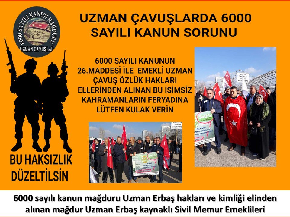 <a href="/UlviYonter/">Dr.İzzet Ulvi YÖNTER</a> #UzmCvslarKahramandır
#CumhurbaşkanıErdoğan
#HulusiAkar
#MSB
#lutfıelvan
#BeratAlbayrak
#sgk
#Kamubiz
#Akparti
#6000SylKanunMagduruUzmCvslar
Biz 6000 sayılı kanunun 26. maddesince mağdur edilen Uzman Erbaş kaynaklı Sivil Memurların sesini duyun ve mağduriyetimizi giderin lütfen