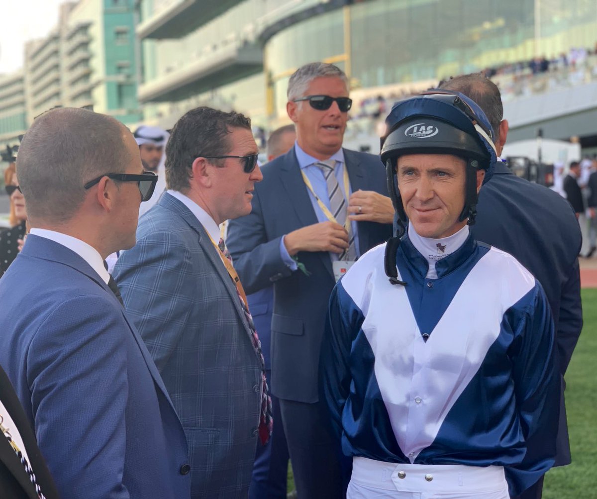 AndrewNJHawkins's tweet photo. Hugh Bowman (Brave Smash), Joe Bowditch (Viddora) and Anthony Darmanin (Illustrious Lad) prepare to represent Australia in the G1 Al Quoz Sprint. Comes up in 10 mins on @SkyRacingAU #DWC19 #DWCnotes #horseracing https://t.co/fWfEt8Y8oj