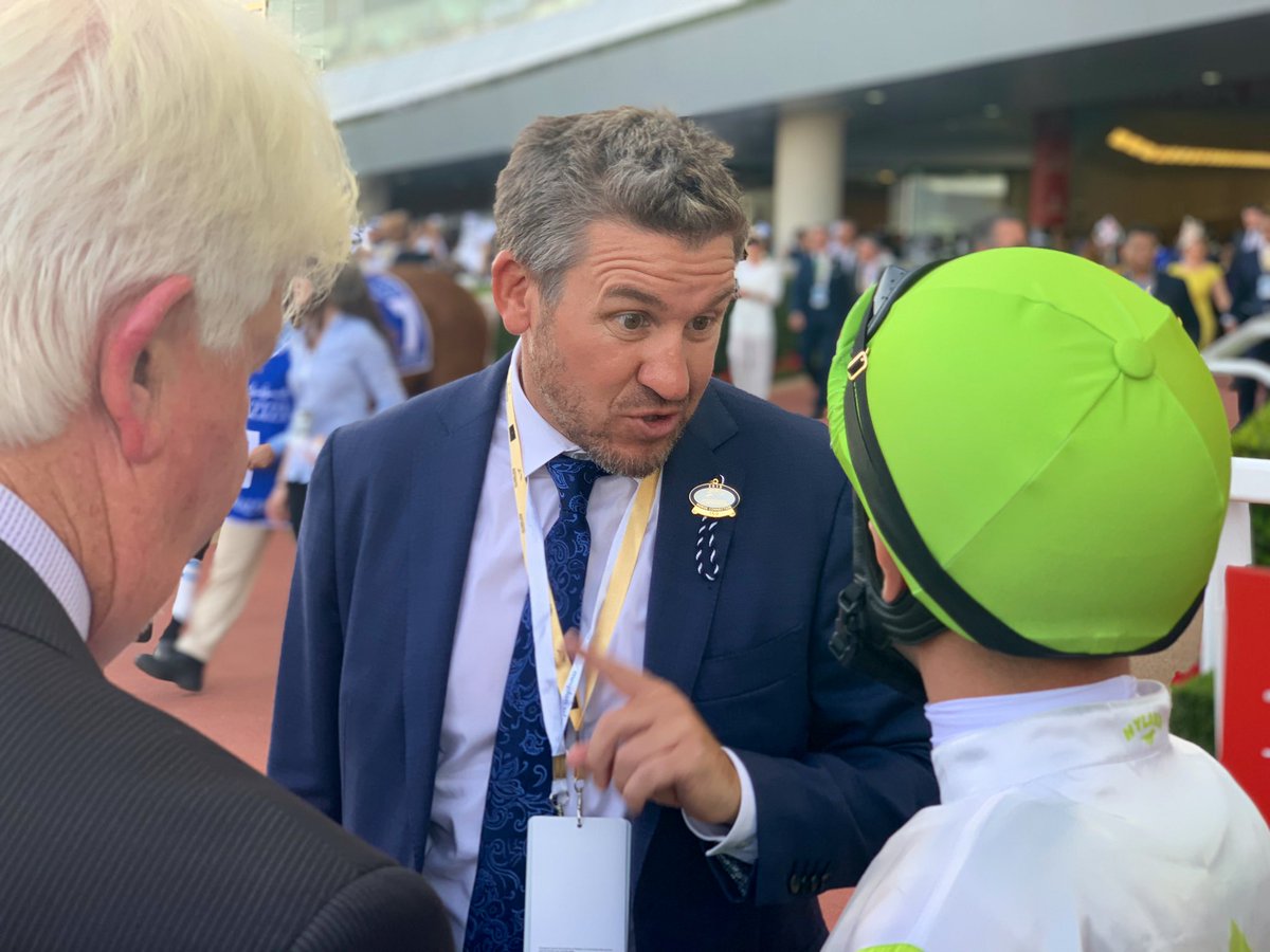AndrewNJHawkins's tweet photo. Hugh Bowman (Brave Smash), Joe Bowditch (Viddora) and Anthony Darmanin (Illustrious Lad) prepare to represent Australia in the G1 Al Quoz Sprint. Comes up in 10 mins on @SkyRacingAU #DWC19 #DWCnotes #horseracing https://t.co/fWfEt8Y8oj