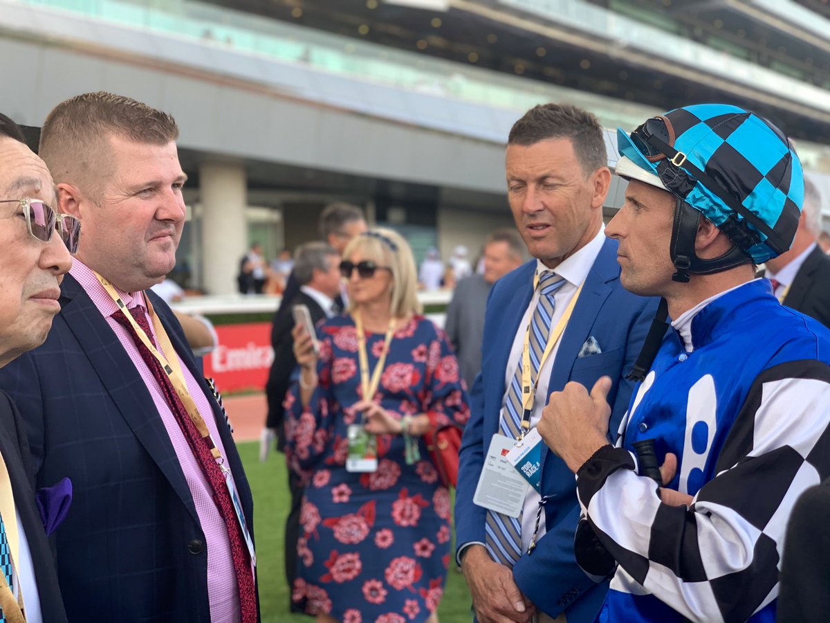 AndrewNJHawkins's tweet photo. Hugh Bowman (Brave Smash), Joe Bowditch (Viddora) and Anthony Darmanin (Illustrious Lad) prepare to represent Australia in the G1 Al Quoz Sprint. Comes up in 10 mins on @SkyRacingAU #DWC19 #DWCnotes #horseracing https://t.co/fWfEt8Y8oj
