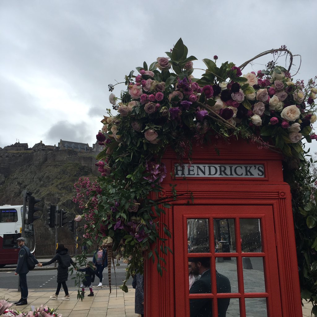 TheGinClan's tweet photo. Loving the floral vibe from Hendricks gin in #Edinburgh today with #Hendricksmidsummer from @HendricksGin https://t.co/PGxFZFAi41