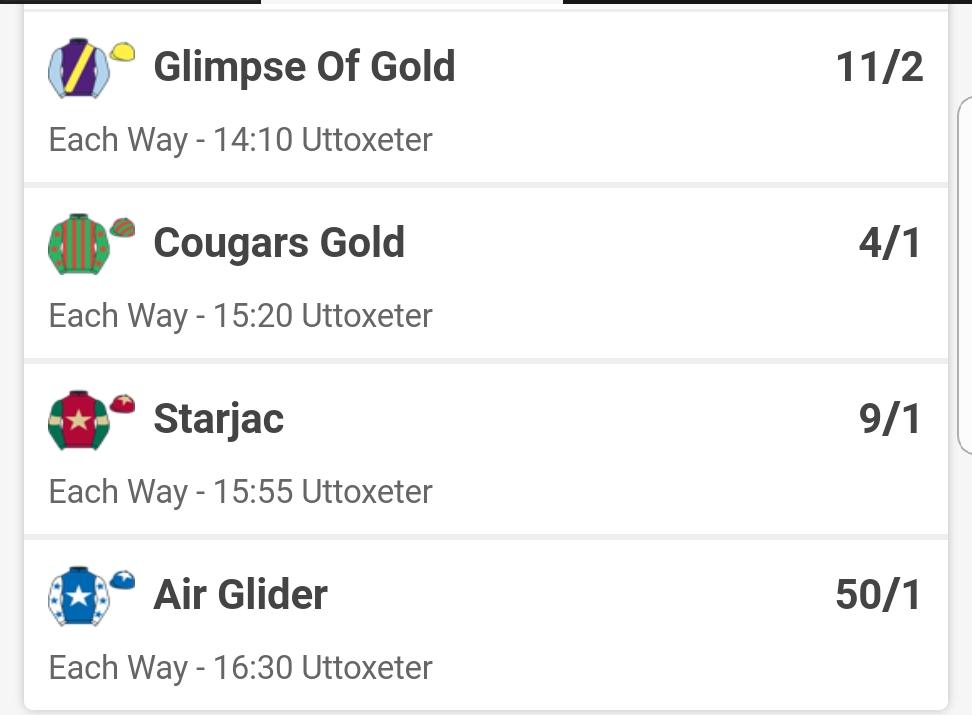 telster01's tweet photo. After a bit of a purple patch 5 winners in 5 days, thought I'd share today's selections at #Uttoxeter massive ew value to be had. #RacingTips #bettingtips #punting #RacingClub https://t.co/Ti8hH6eXj0