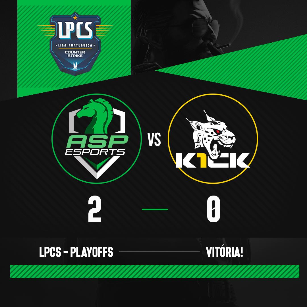 Conseguimos a vitória por 2-0 frente à equipa <a href="/k1ckesports/">K1CK</a>. Amanhã jogaremos a final contra a equipa <a href="/Offset_Esports/">OFFSET Esports</a> para decidir o campeão dos playoffs da @LPCS_2019! Vamos equipa! 👊

#AmbitionShowsPassion #ASPCSGO