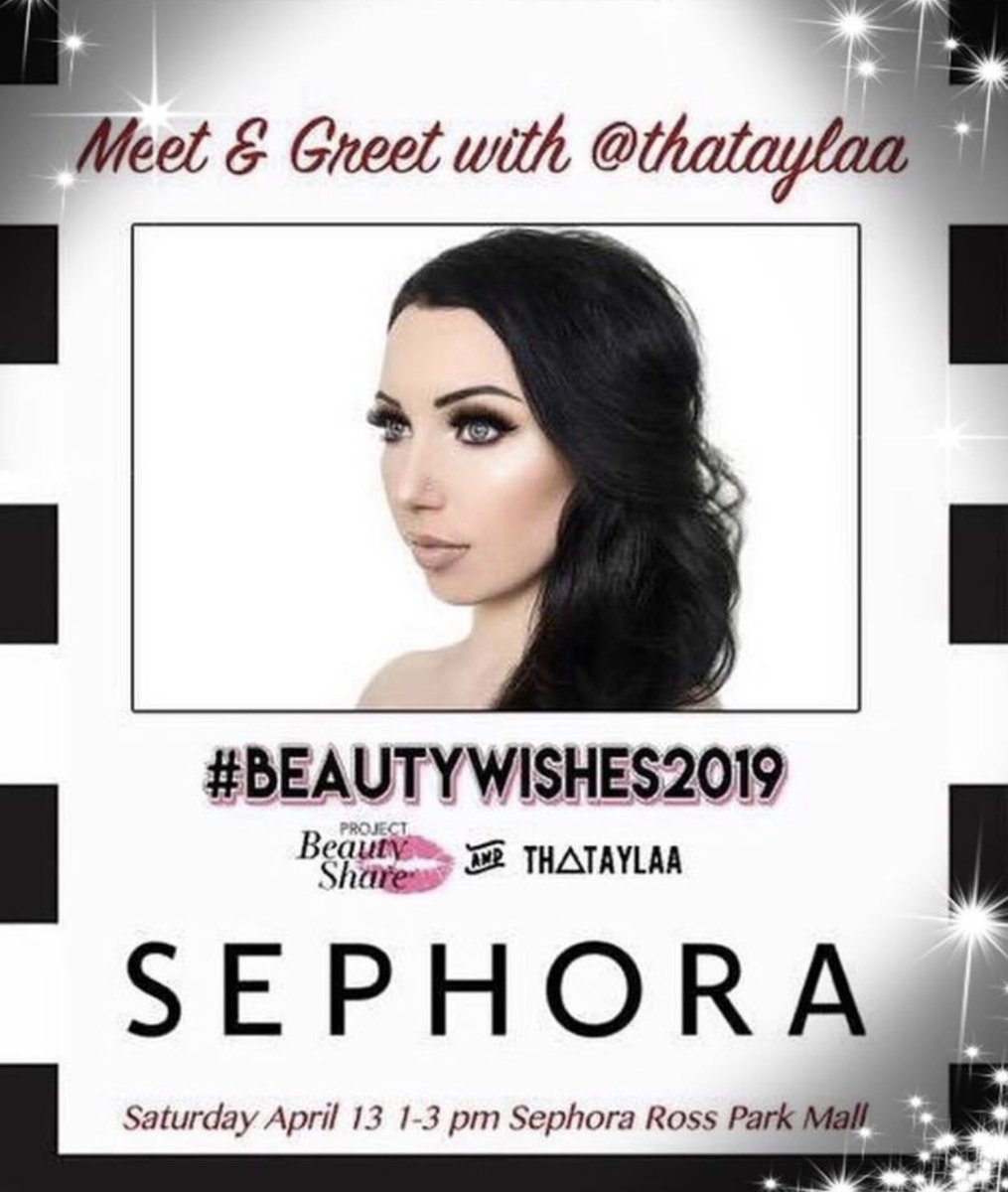 ProjBeautyShare's tweet photo. 2 weeks from today!! Ahhhh 💗 #BeautyWishes2019 meet up in #PITTSBURGH with @thataylaa below ::
When: Sat. April 13, 1-3 pm
Where: @Sephora at Ross Park Mall
@sephorarosspark #sephorarosspark #rossparkmall #happeningatsephora #sephorapro #thebeautyisinthegiving @HEARTHPGH https://t.co/R0kfjpFFkn