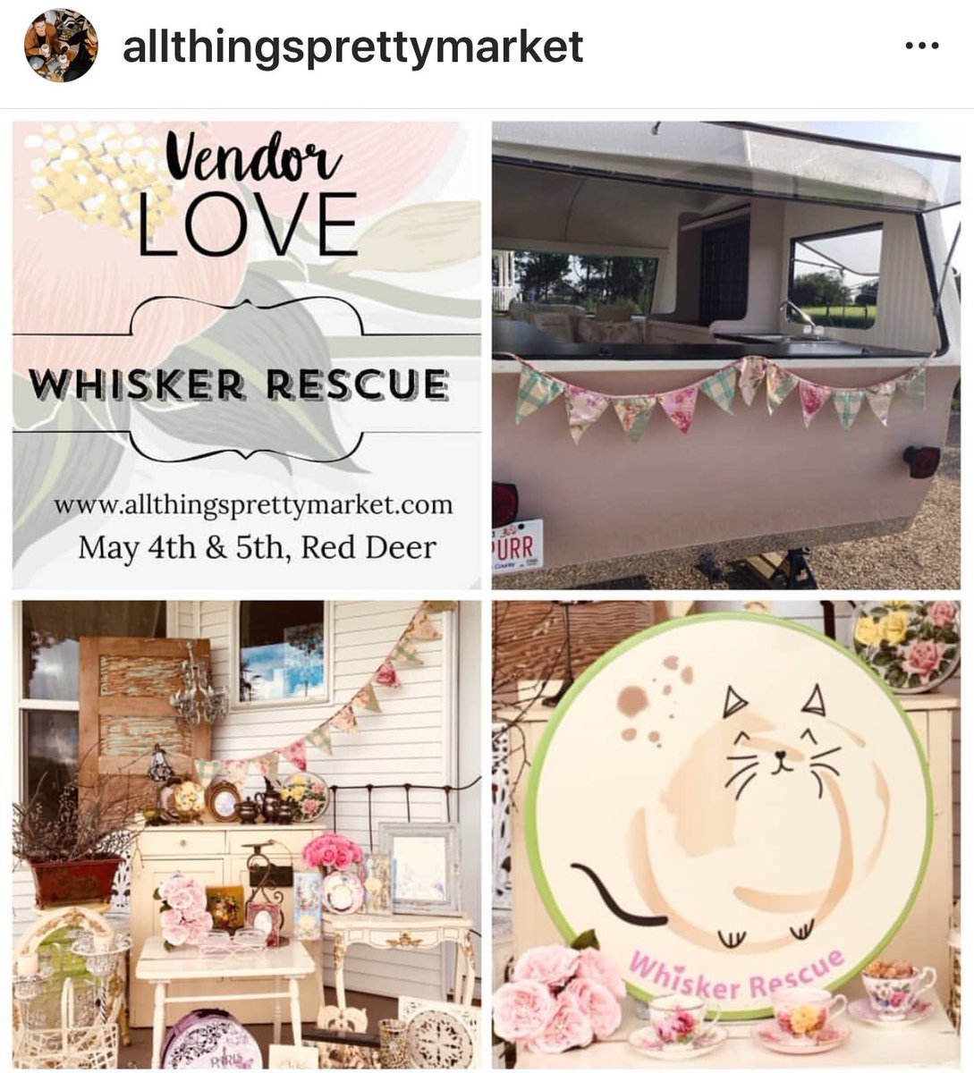 WhiskerRescueAB's tweet photo. We are so proud to be part of this amazing market! We can’t wait! 💕#allthingspretty https://t.co/hO3QIg3hiW