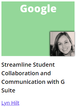 SimpleK12's tweet photo. “Streamline Student Collaboration and Communication with G Suite” with @LynHilt starting now! https://t.co/gOPPbuPZ38 #freepd #google #teachertraining #sk12 https://t.co/qhWtm0erOS