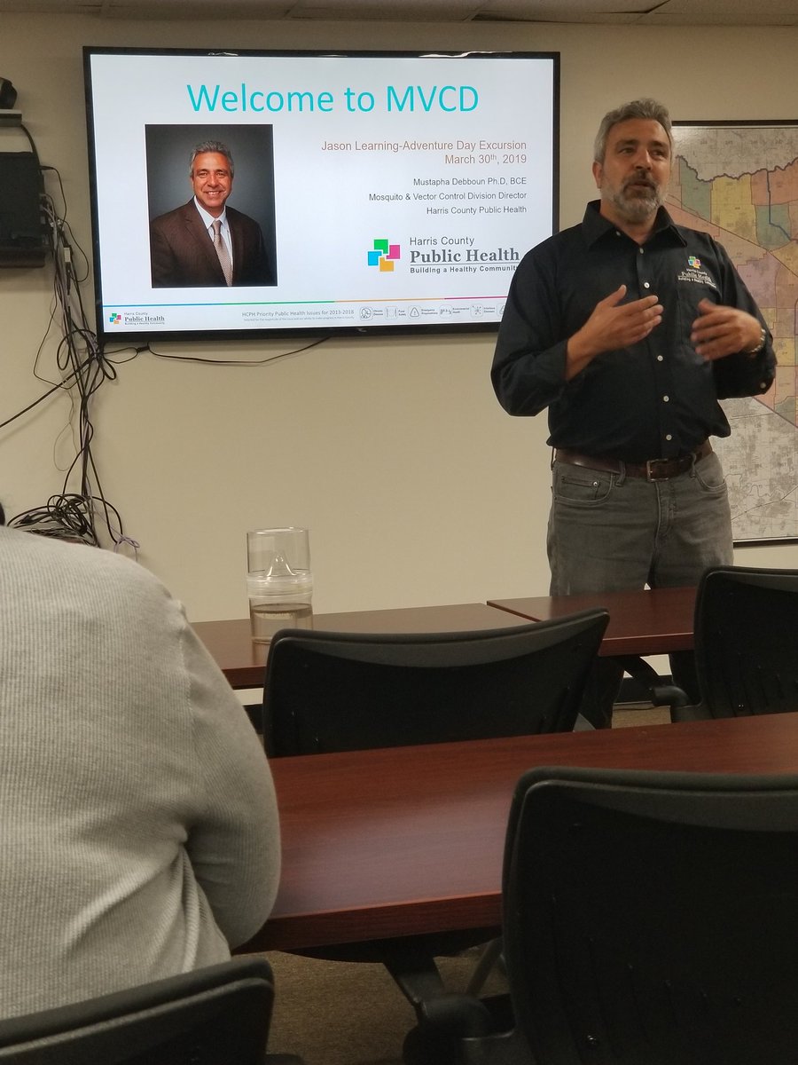 TLwilson1913's tweet photo. JASON Learning Houston Conference Adventure Day Excursion @ Harris County Mosquito &amp; Vector Control (Harris County Public Health). Dr. Mustapha Debboun is the MVCD Director. #FBISDscience #FBISDlearns #JNCTX19 @JASONLearning https://t.co/VrC0pWLw3U