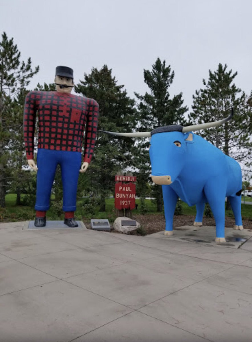 RZ_MikeMayock's tweet photo. I’ve arrived in Bemidji, MN for tomorrow’s RZ Draft. I’m out checking the surrounding area before this evening’s RZ Correspondents dinner on the party boat at Lake Bemidji. Came across these beauties at Paul Bunyan Park this morning. #RZOffseason #RZDraft https://t.co/rSOWvsCum2