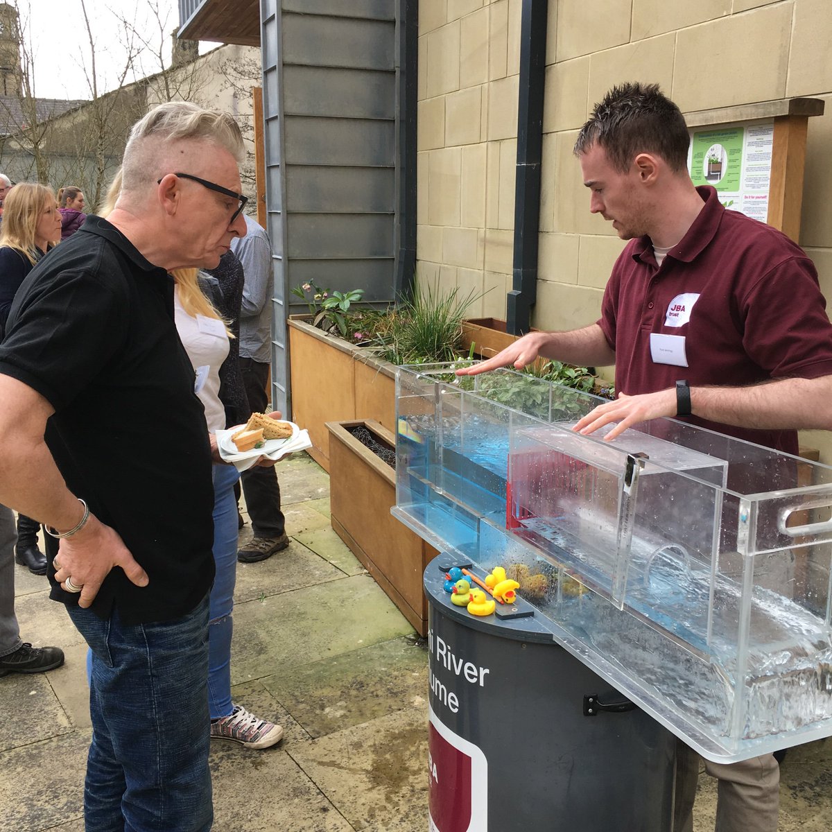 JBATrust's tweet photo. Fantastic day at @slowtheflow_UK conference talking #floodrisk #nfm #flooding and demonstrating the @JBATrust mini hydraulic flume https://t.co/lnjVEucFeR