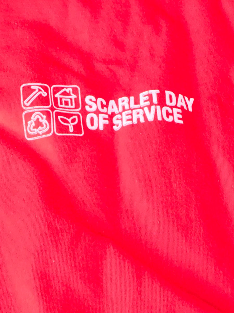 AWNewman's tweet photo. Here with 750+ students ready to serve the community. #ScarletDayofService https://t.co/kWXgNQka8u