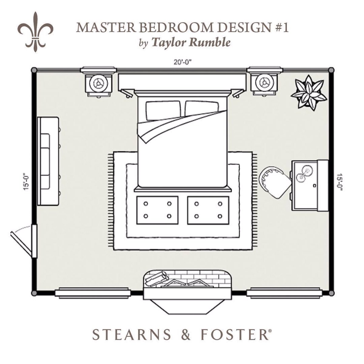 Just a little bedroom layout I did for @StearnsFosterCA ✨

#WorldsFinestBed #StearnsAndFoster