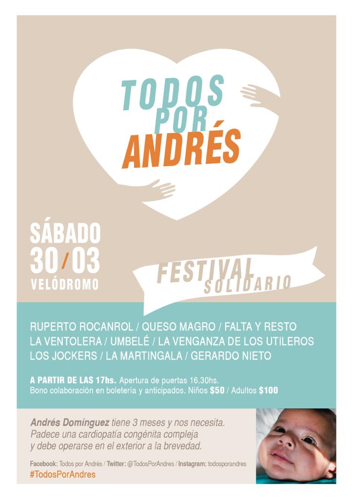 Llegó el gran día para colaborar con Andrés! arrimate al velódromo y disfruta de una hermosa tarde solidaria #TodosPorAndres