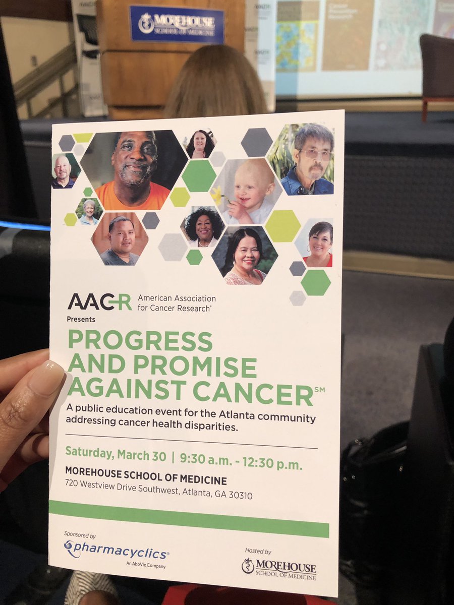 BrittaneyBethea's tweet photo. Excited for this dynamic line up of cancer organizations presenting today @MSMEDU, and to hear the stories of patients, physicians and advocates all fighting against cancer in our communities. #ProgressandPromise #AACR19 https://t.co/w9nuSNREol